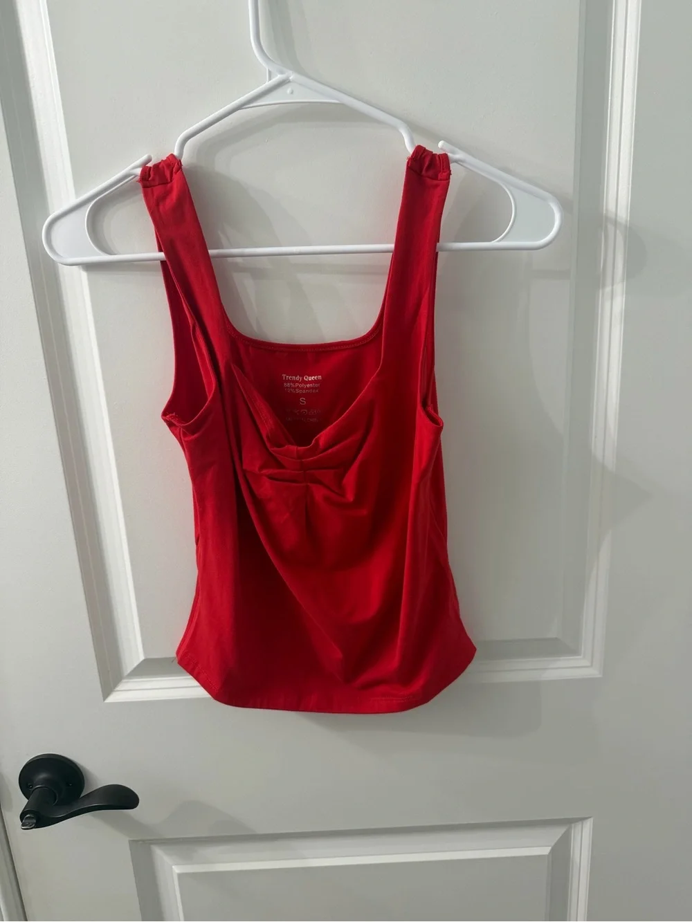 Red Sleeveless Draped Tank Top